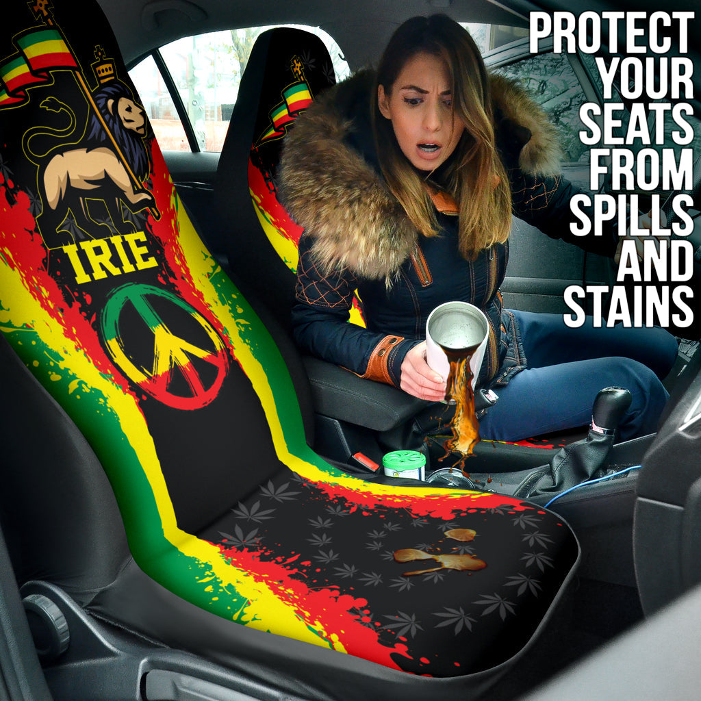 Lion Irie Rastafari Car Seat Covers Jah Bless
