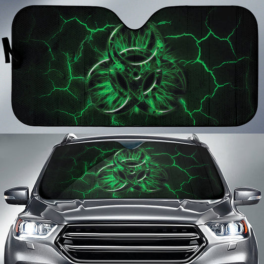 Biohazard Green Neon Crack Car Auto Sun Shades