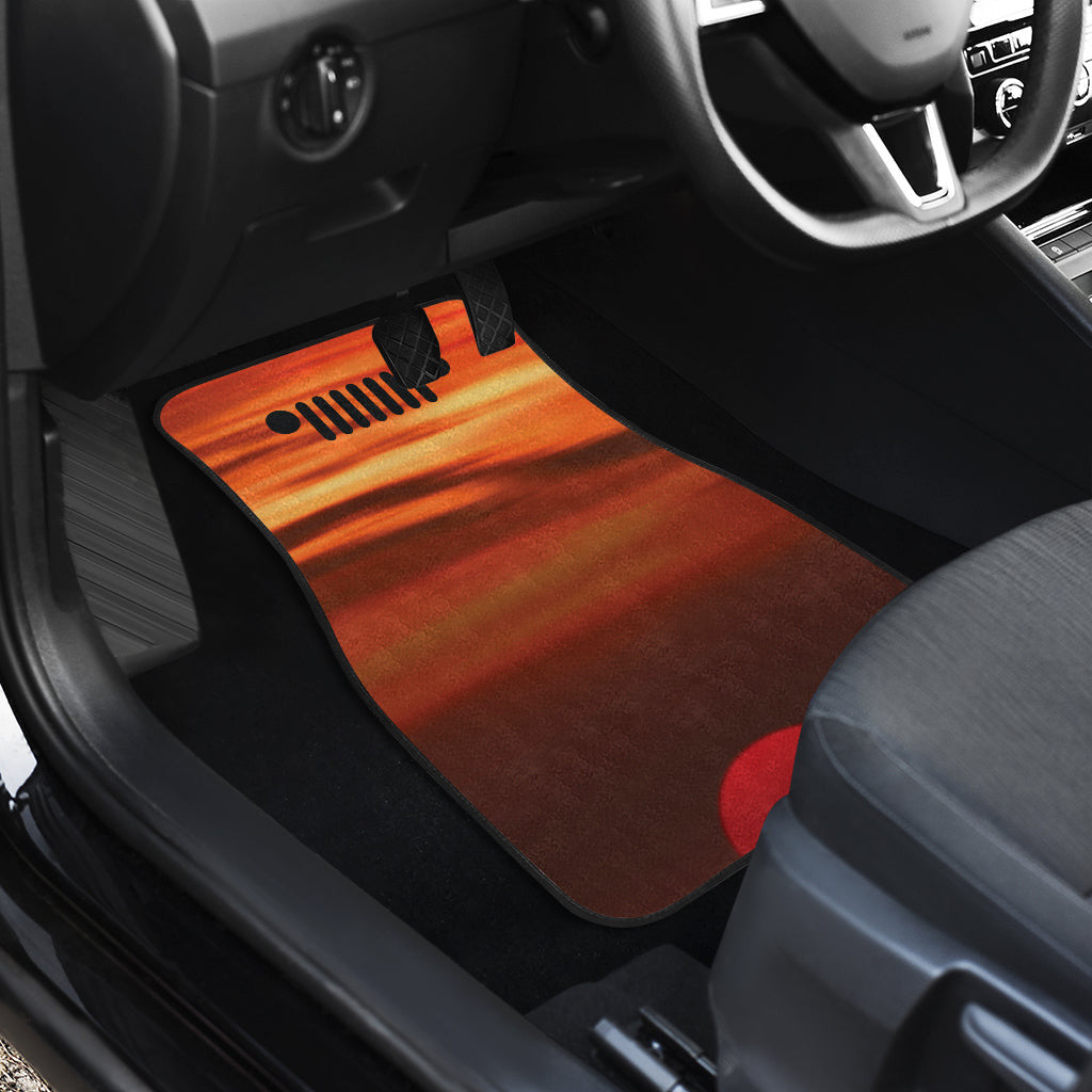 Jeep Girl Sunset Orange Car Floor Mats