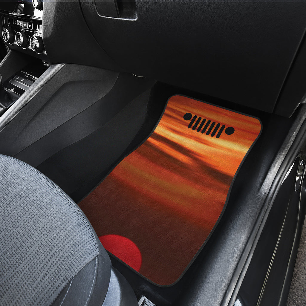 Jeep Girl Sunset Orange Car Floor Mats