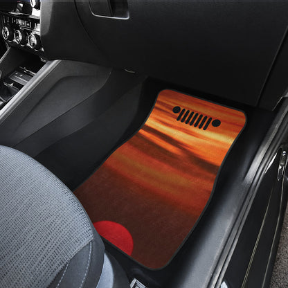 Jeep Girl Sunset Orange Car Floor Mats