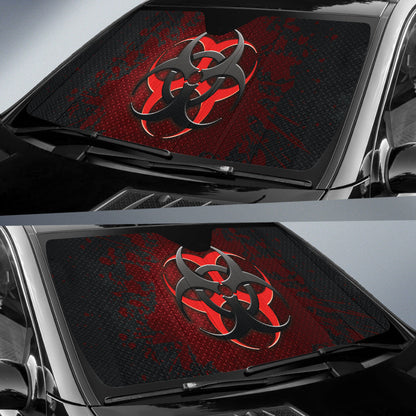 Biohazard Red Grunge Color Splash Car Auto Sun Shades