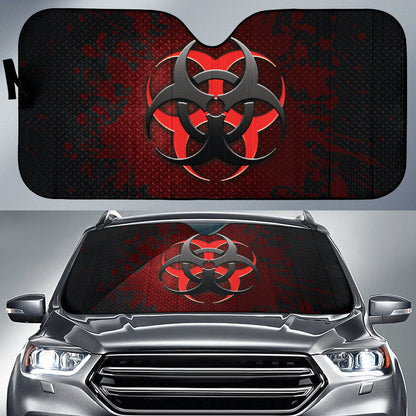Biohazard Red Grunge Color Splash Car Auto Sun Shades