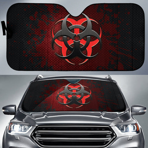 Biohazard Red Grunge Color Splash Car Auto Sun Shades