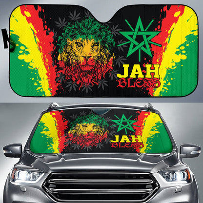 Rastafari Lion Jah Bless Car Auto Sun Shades