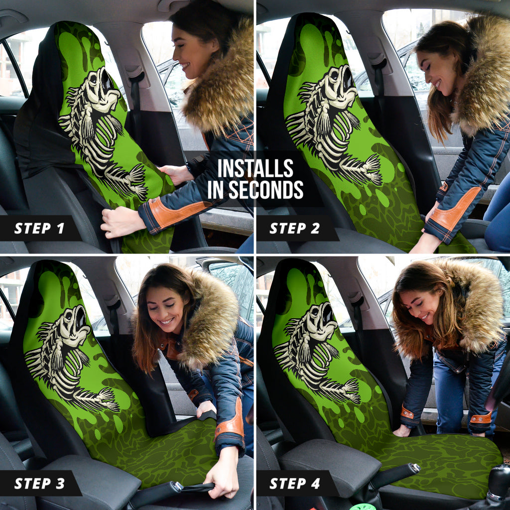 Fish Bone Poison Fishing Car Seat Covers