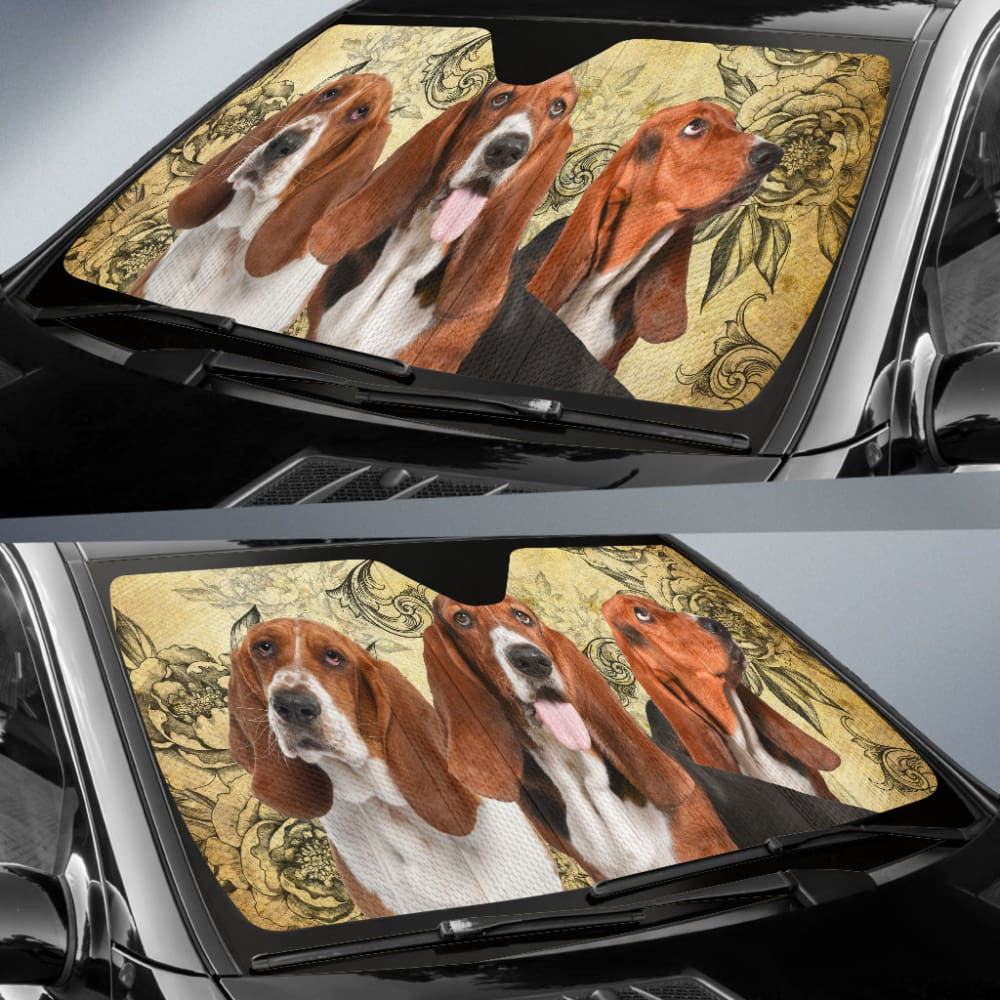 Amazing Basset Hound Car Auto Sun Shades