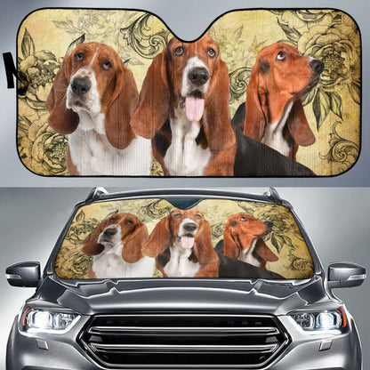 Amazing Basset Hound Car Auto Sun Shades