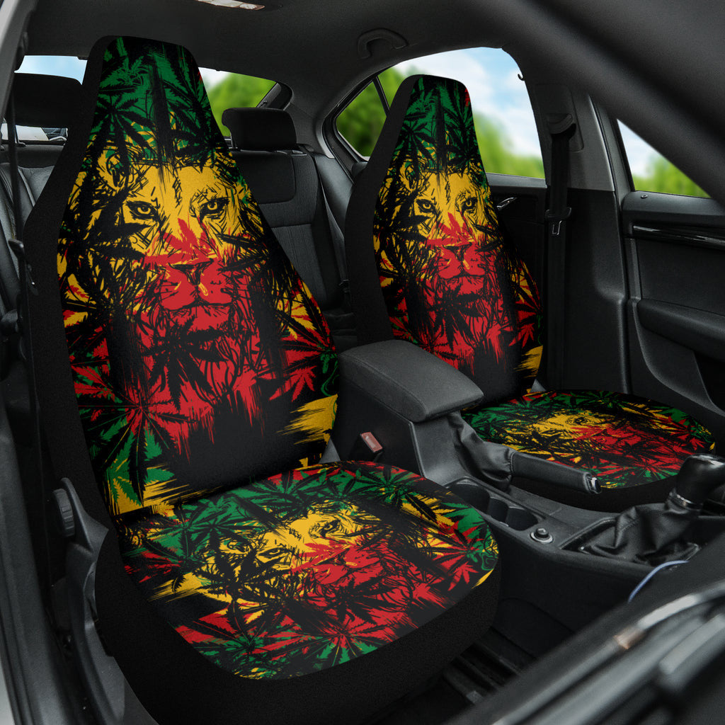 Colorful Jamaican Rasta Lions Car Seat Covers