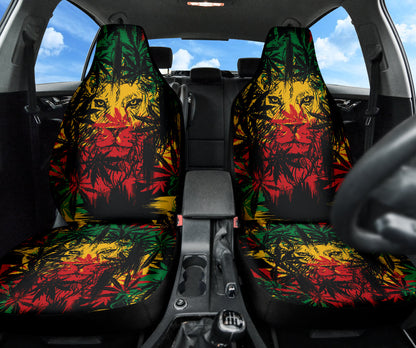 Colorful Jamaican Rasta Lions Car Seat Covers