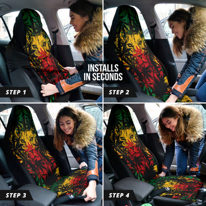 Colorful Jamaican Rasta Lions Car Seat Covers