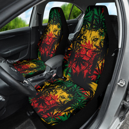 Colorful Jamaican Rasta Lions Car Seat Covers