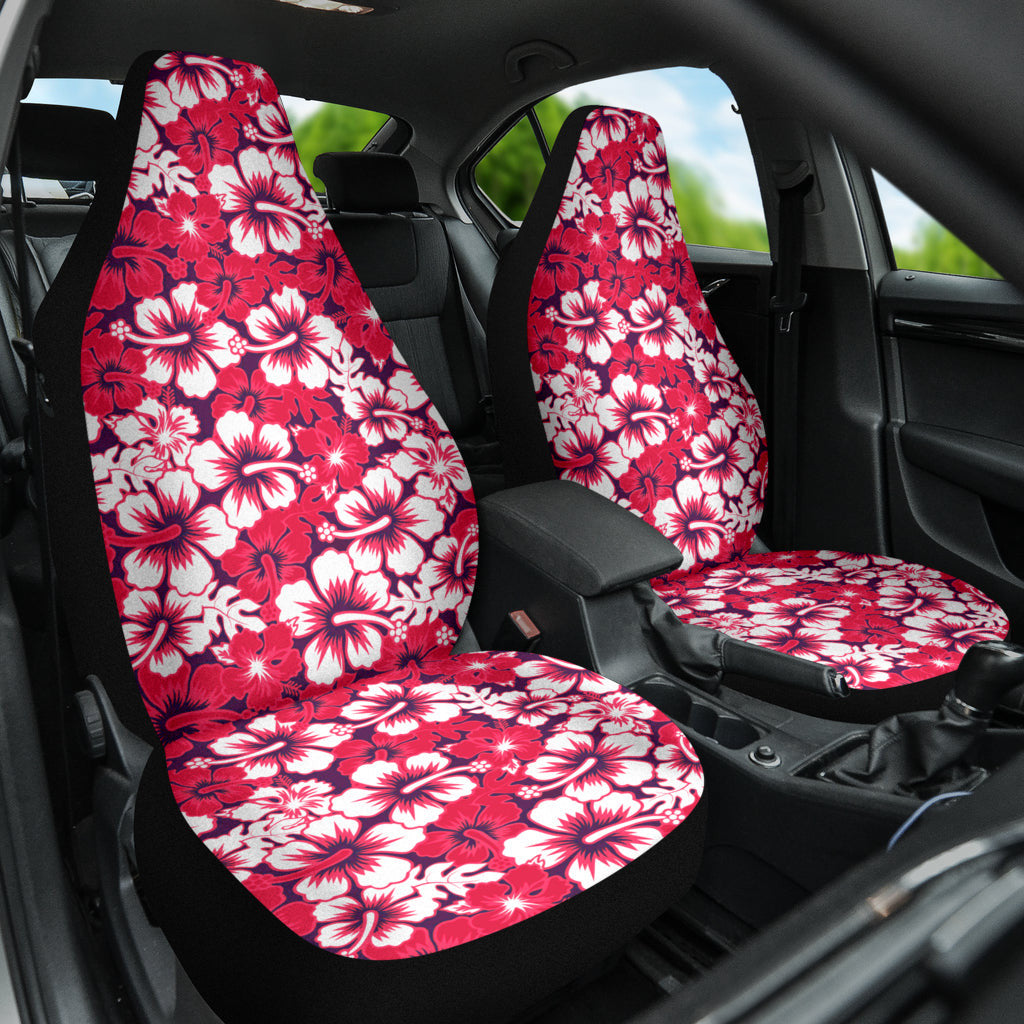 Pink Hibiscus Hawaiian Flower Pattern Car Seat Covers