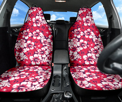 Pink Hibiscus Hawaiian Flower Pattern Car Seat Covers