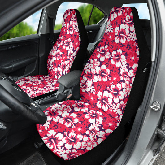 Pink Hibiscus Hawaiian Flower Pattern Car Seat Covers