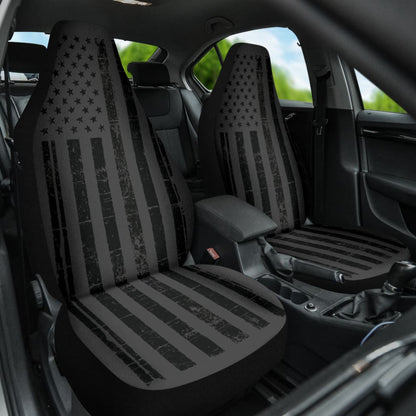 Black USA American Flag Car Seat Covers