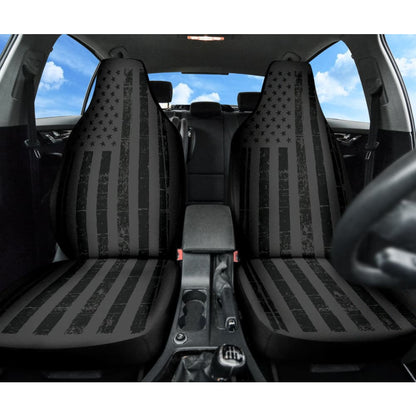Black USA American Flag Car Seat Covers