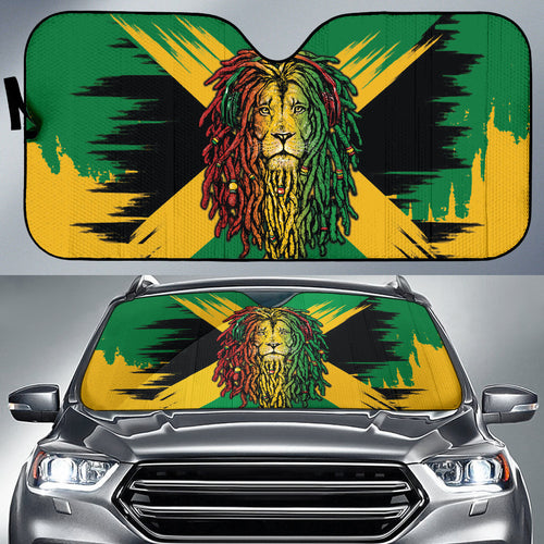 Jamaica Lion Flag Grunge Car Auto Sun Shades