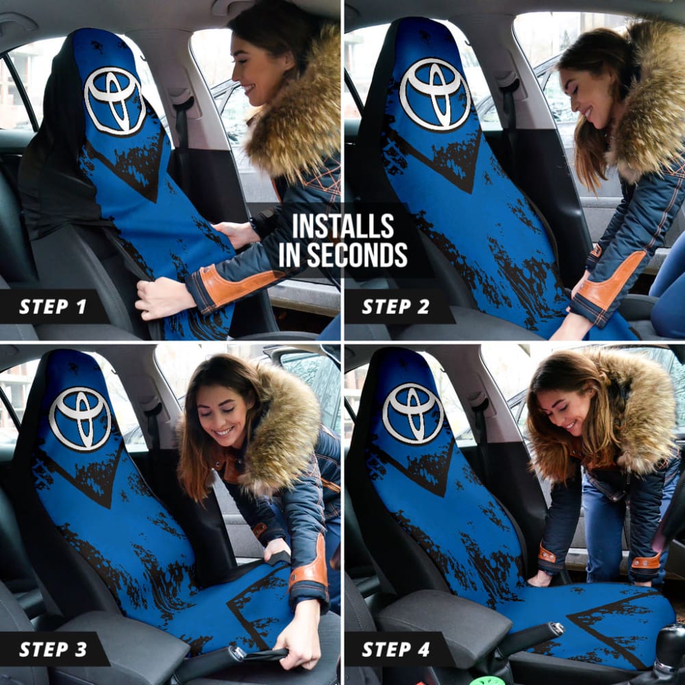 Blue And Black Toyota Amazing Style Car Seat Covers Custom