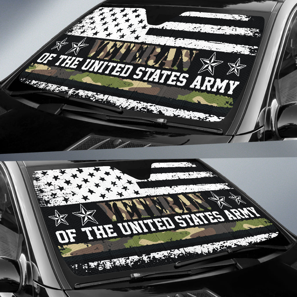 American Flag Camo Proud Us Army Veteran Car Auto Sun Shades