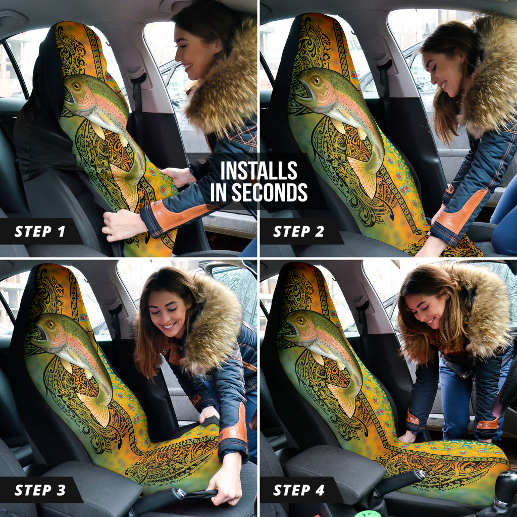 Amazing Gift Idea Trout Fish Colorful Pattern Car Seat Covers