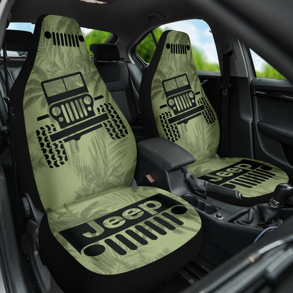 Jeep Offroad Drabolive Black Beach Palms Car Seat Covers Style