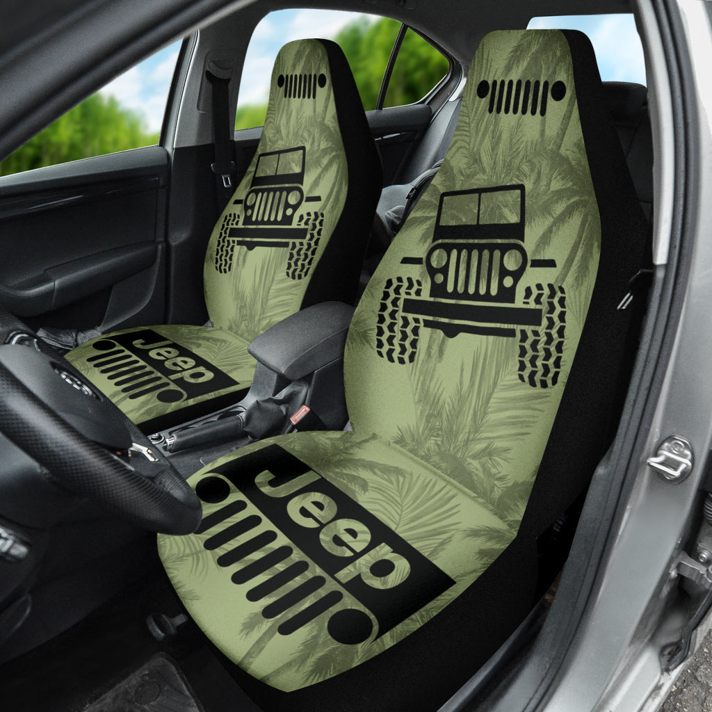 Jeep Offroad Drabolive Black Beach Palms Car Seat Covers Style