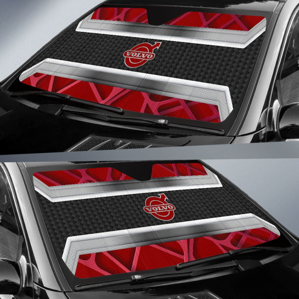 Amazing Volvo Red Black Themed Printed Car Auto Sun Shades