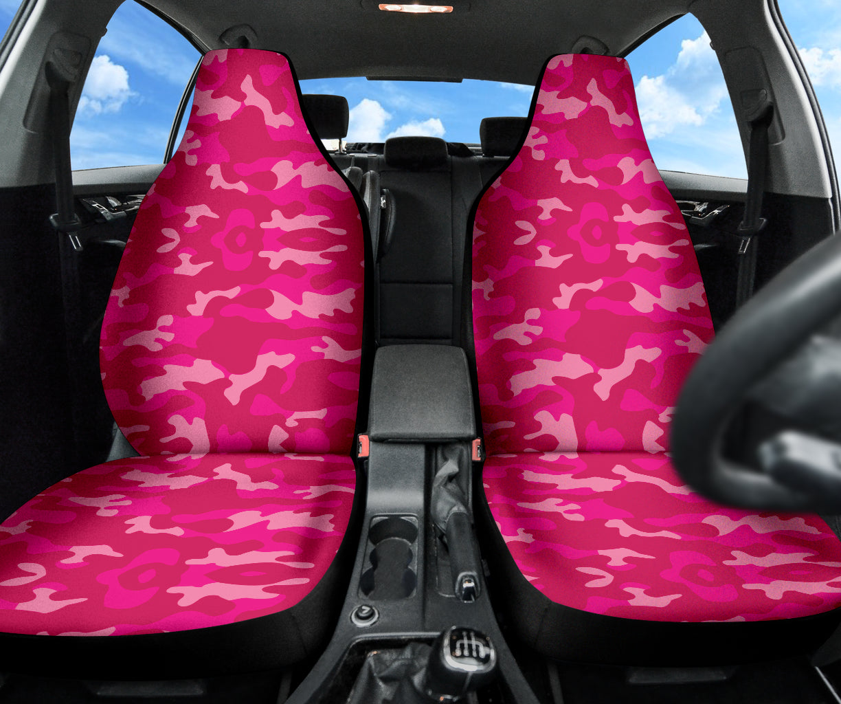 Pink Camouflage Car Seat Covers