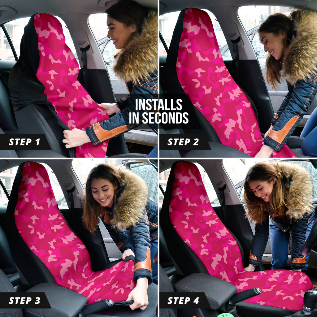 Pink Camouflage Car Seat Covers
