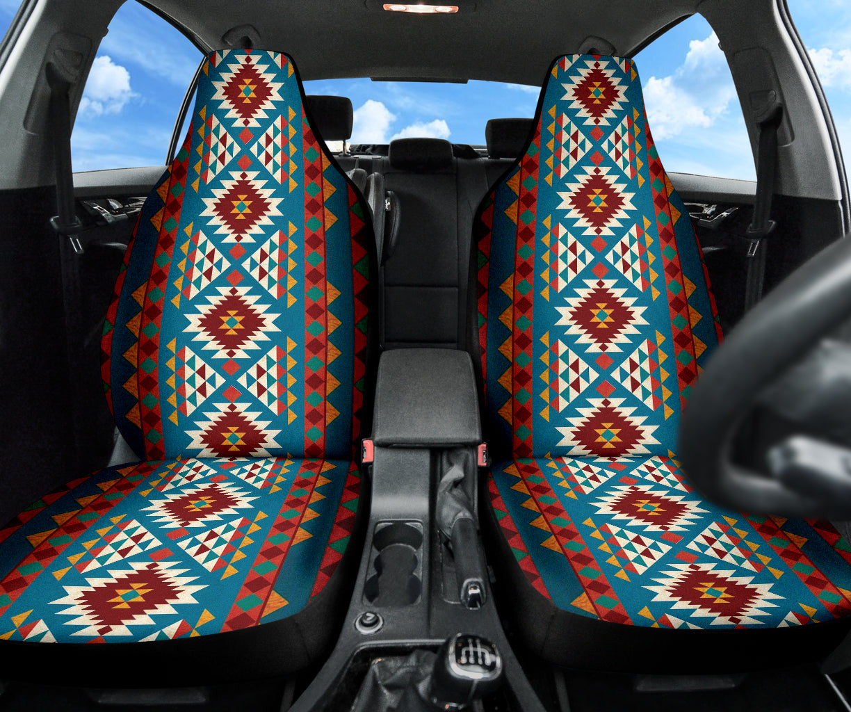 Colorful Boho Chic Bohemian Aztec Car Seat Covers