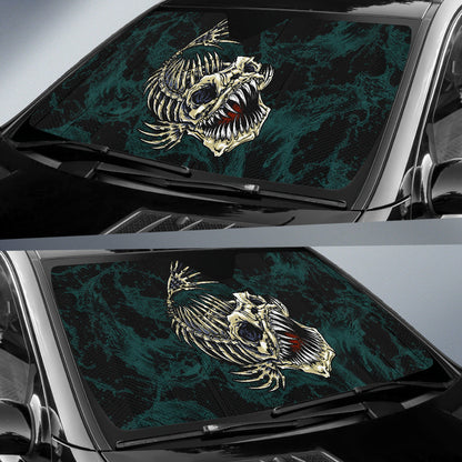Fish Bone Fishing Wave Effect Car Auto Sun Shades