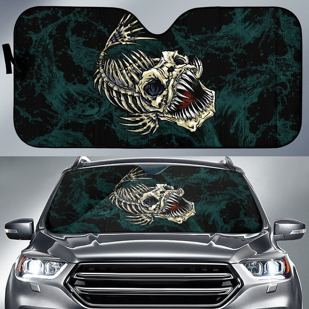 Fish Bone Fishing Wave Effect Car Auto Sun Shades