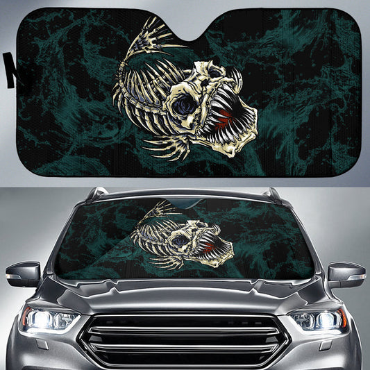 Fish Bone Fishing Wave Effect Car Auto Sun Shades