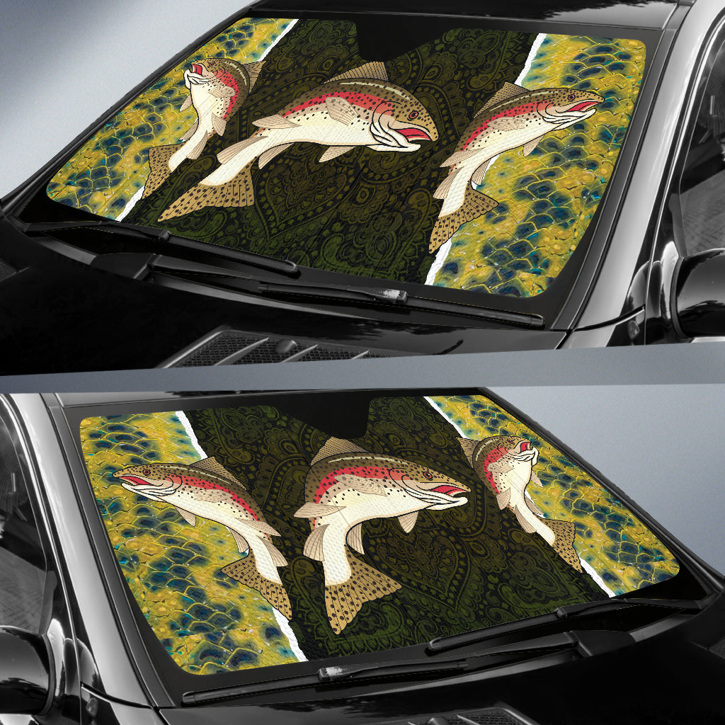 Amazing Gift Idea Trout Fish Pattern Car Auto Sun Shades