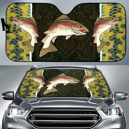 Amazing Gift Idea Trout Fish Pattern Car Auto Sun Shades