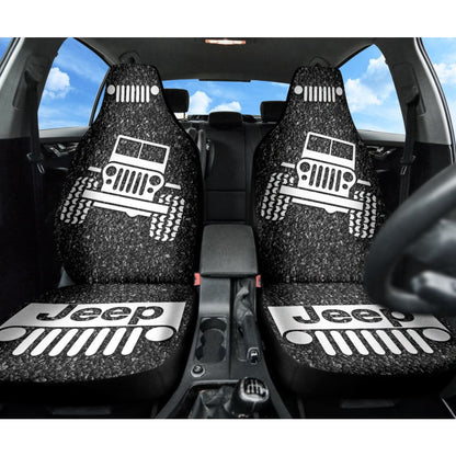 Amazing Jeep Offroad Gray White Asphalt Car Seat Covers Custom