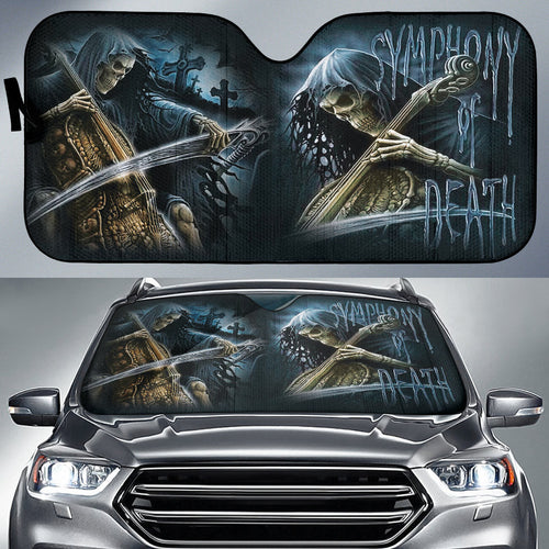 Grim Reaper Skull Girl Car Auto Sun Shades