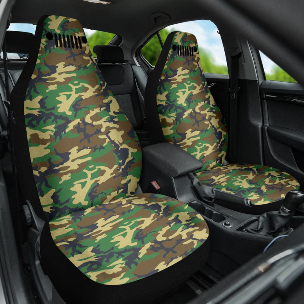 Jeep Grill Woodland Camo Car Seat Covers