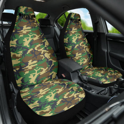 Jeep Grill Woodland Camo Car Seat Covers