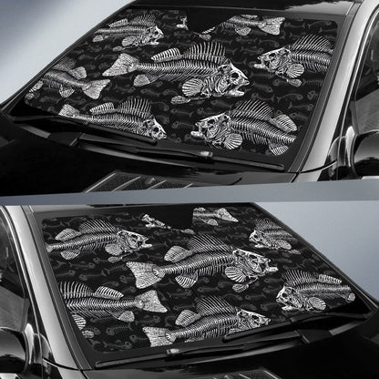 Fish Bone Pattern Fishing Car Auto Sun Shades