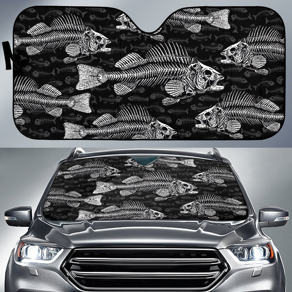 Fish Bone Pattern Fishing Car Auto Sun Shades
