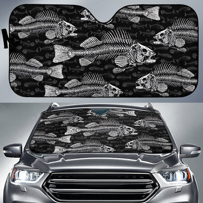 Fish Bone Pattern Fishing Car Auto Sun Shades