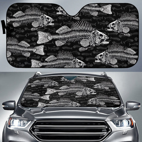 Fish Bone Pattern Fishing Car Auto Sun Shades