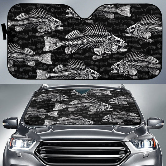 Fish Bone Pattern Fishing Car Auto Sun Shades