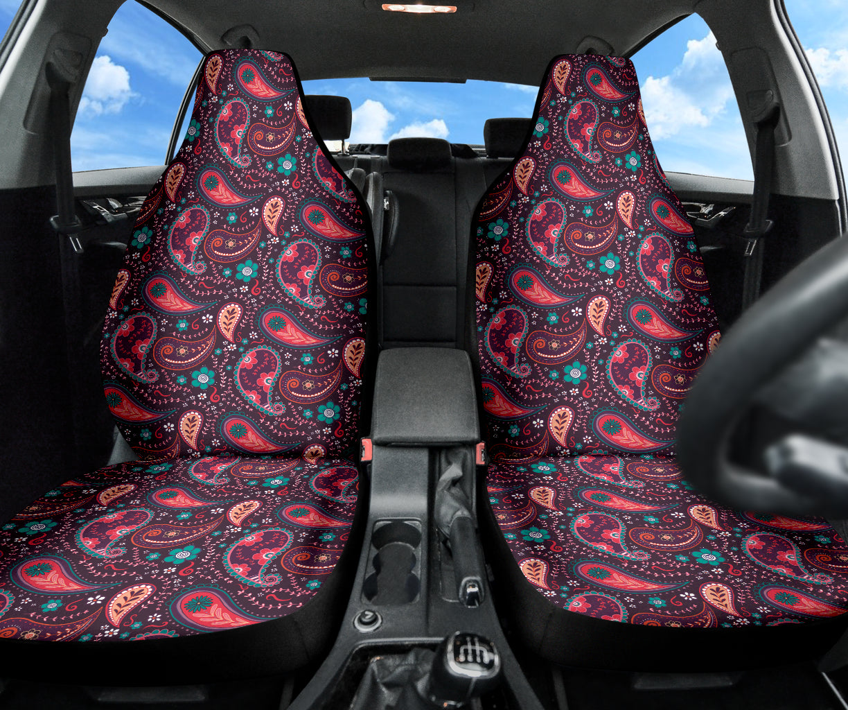 Pink Paisley Pattern Car Seat Covers