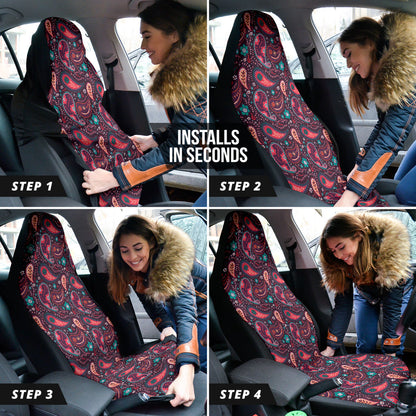 Pink Paisley Pattern Car Seat Covers