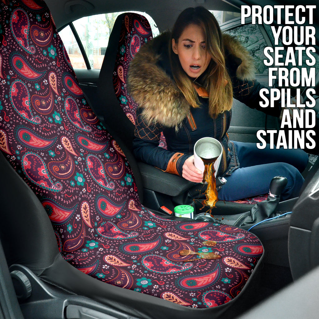 Pink Paisley Pattern Car Seat Covers