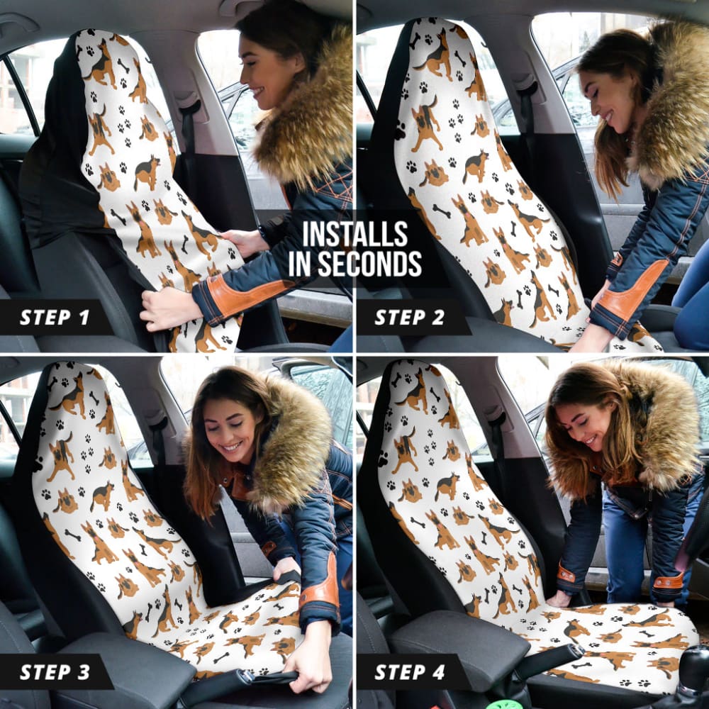 German Shepherd Print Car Seat Covers