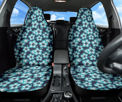 Blue Hibiscus Hawaiian Flower Pattern Car Seat Covers